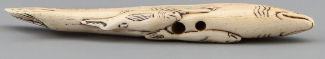JAPANESE CARVED IVORY SASHI NETSUKE - 3