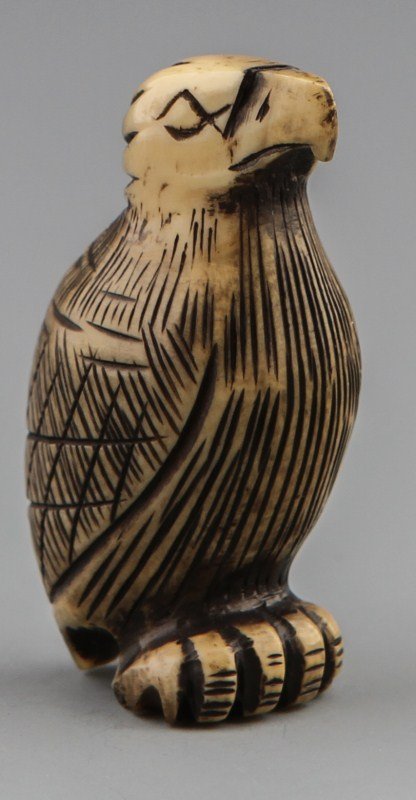 JAPANESE CARVED IVORY NETSUKE ASIAN SEA EAGLE