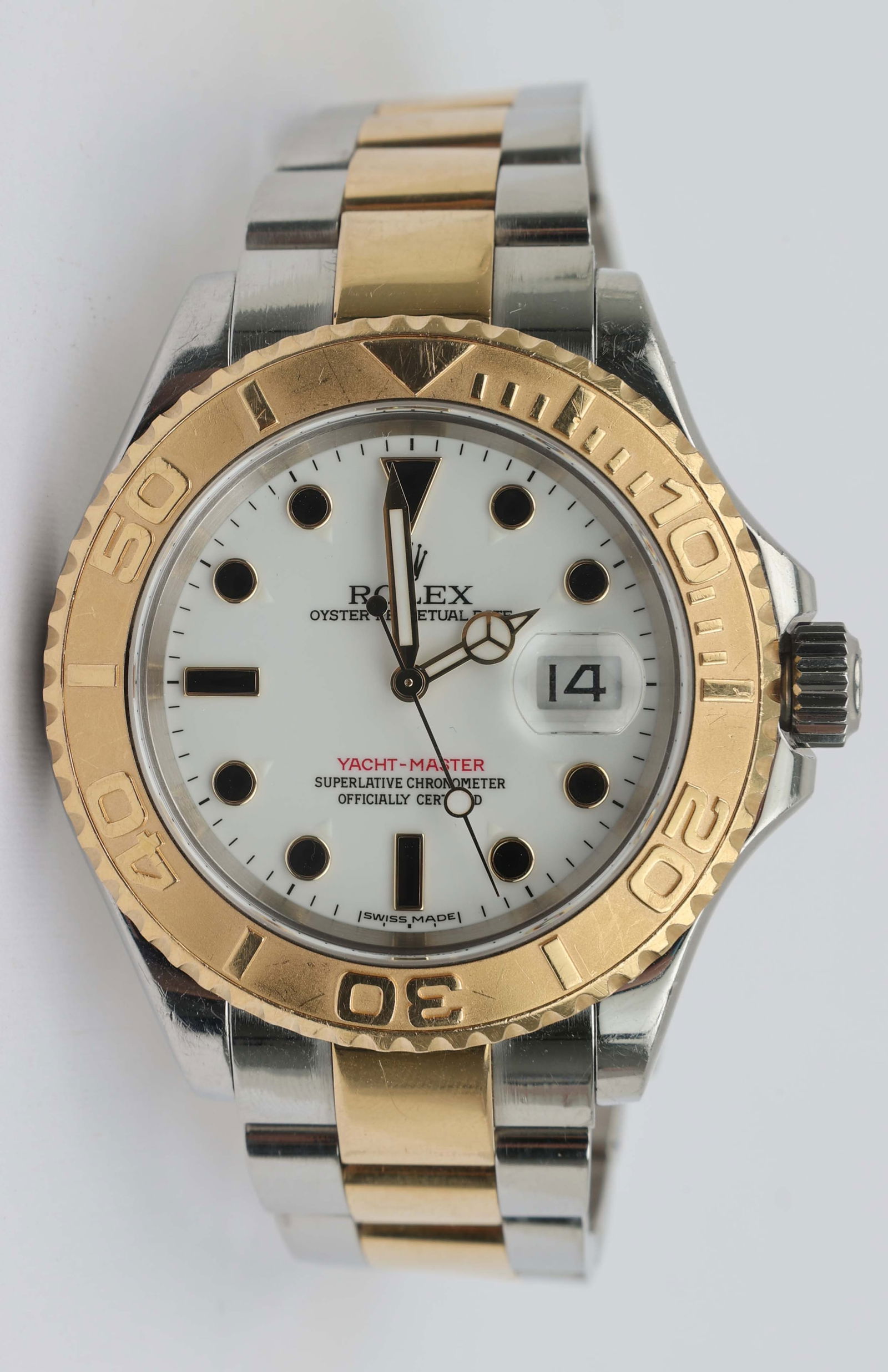 ROLEX YACHT MASTER 18K TWO TONE MODEL 16623: Rolex Yacht-Master 16623 Case Material:18k Gold, Yellow Gold, Stainless Steel Case Shape: Round Movement: Automatic Case Dimensions: Diameter: 1.58 in (40 mm) Place of Origin: Switzerland Date of