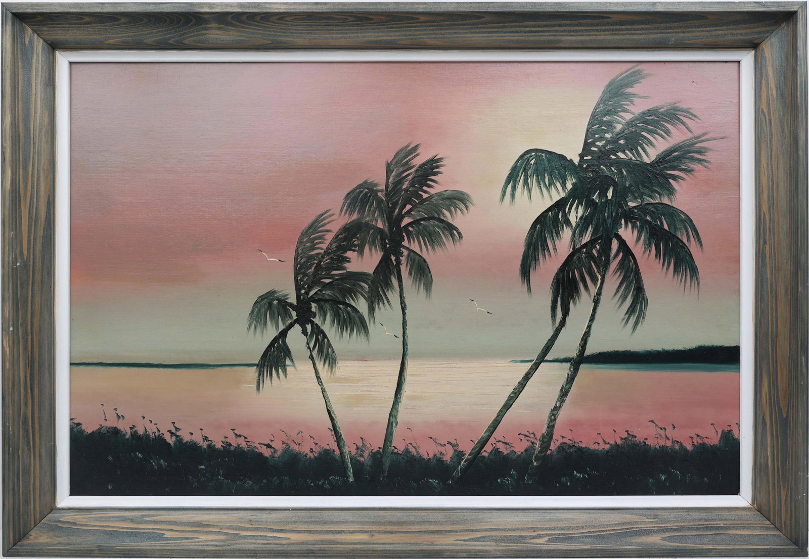 AL BLACK FLORIDA HIGHWAYMEN PALETTE KNIFE AL BLACK: Black, Albert “Blood” (1947-2025) Florida Highwaymen Painting. Oil on Upson - signed lower right. Executed in brush and palette knife. Al Black—self-proclaimed “King of the Roa