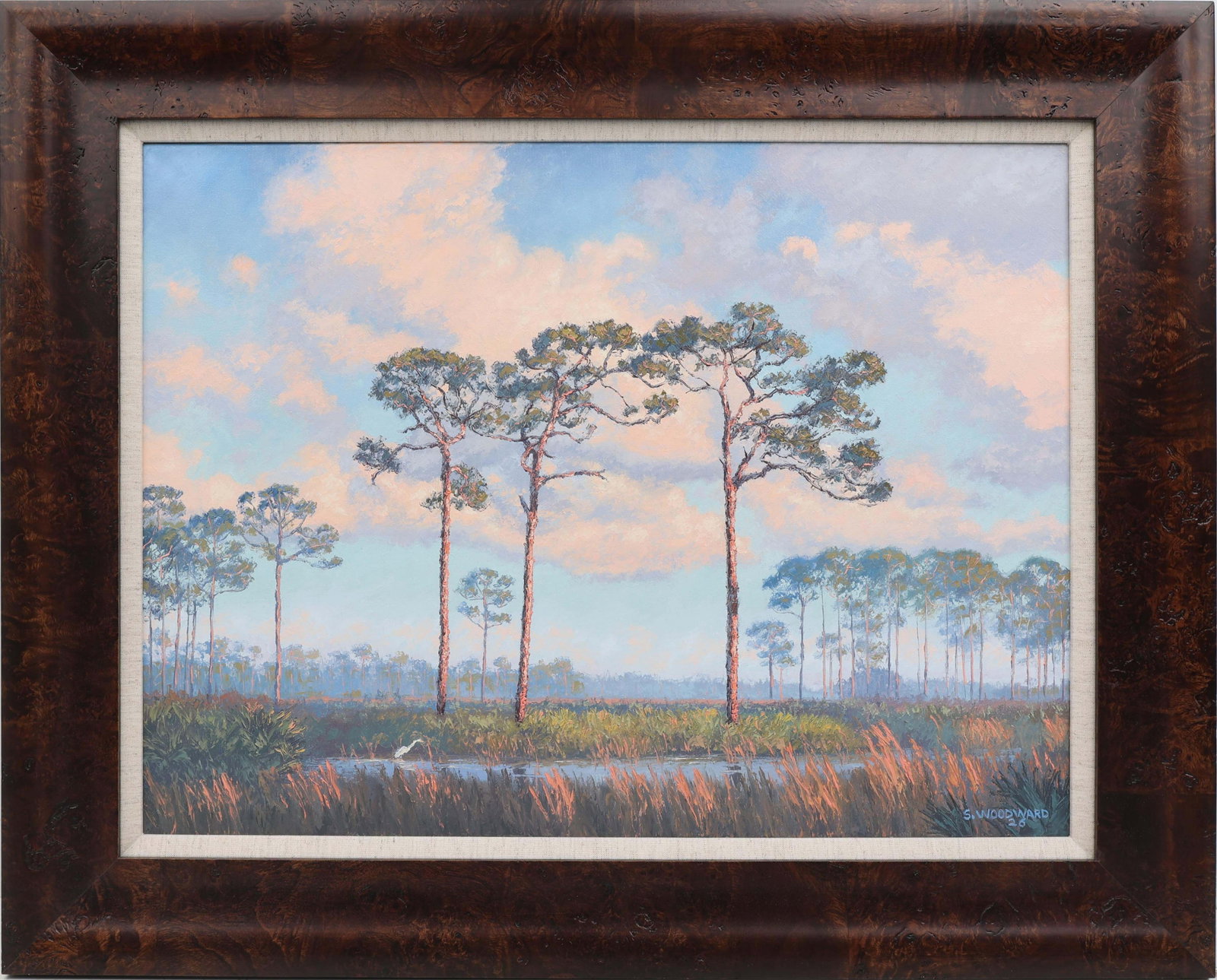 SCOTT WOODWARD FLORIDA ARTIST BACK COUNTRY GLOW: Woodward, Scott - Florida Artist Painting. Oil on Canvas - signed lower right. Executed in full palette knife. Scott Woodward’s Back Country channels the Albert Backus tradition with a bright bl