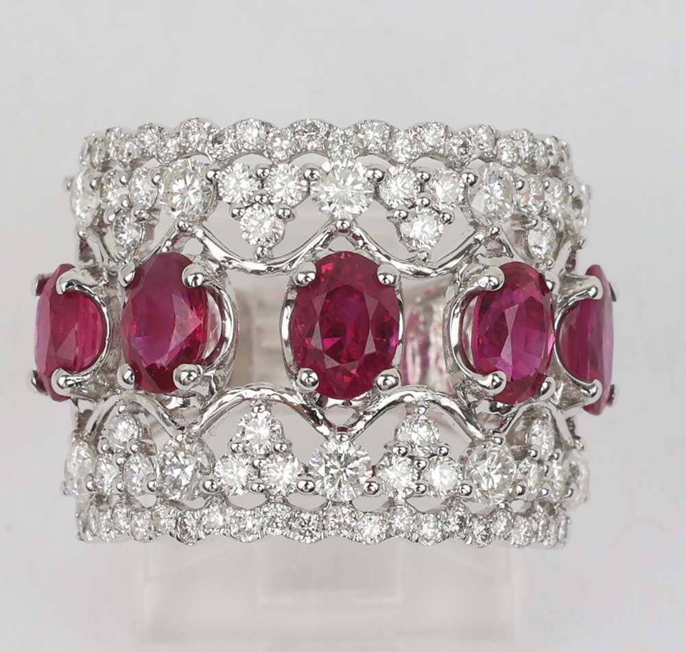 18K RUBY DIAMOND RING MICHAEL CHRISTOFF - 2