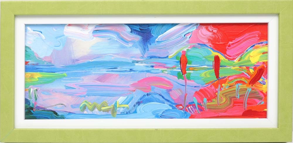 PETER MAX FOUR SEASONS: WINTER/SPRING MIXED MEDIA: Max, Peter (B. 1937) American Artist. Mixed media Giclee - signed in paint lower left - Peter Max’s Four Seasons bursts with his trademark pop-cosmic vitality. Each quadrant channels a distinct 