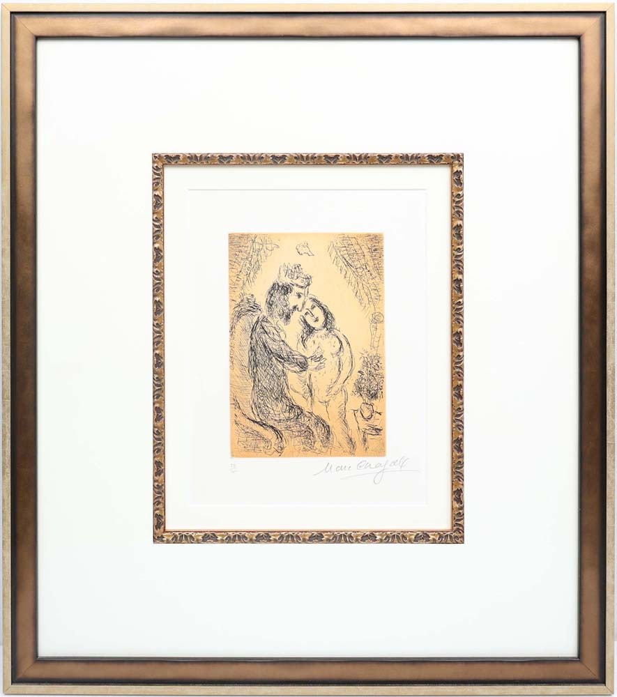 MARC CHAGALL SIGNED ETCHING PSALM OF DAVID (1 of 4)