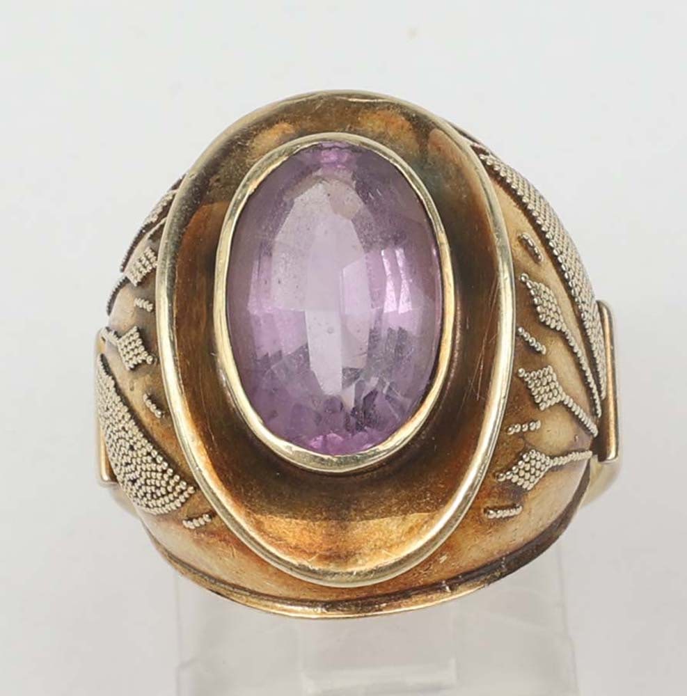 14K ART DECO ANTIQUE AMETHYST RING (1 of 4)