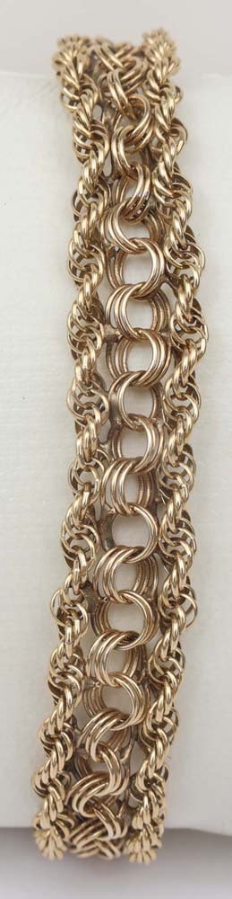 14K TRIPLE LINK ROPE BRACELET (1 of 4)