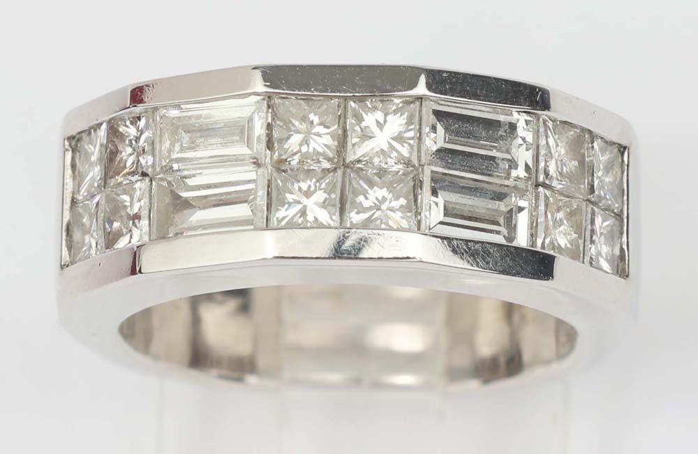 18K WHITE GOLD WIDE DIAMOND BAND (1 of 4)