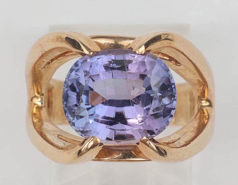 14K SPLIT SHANK TANZANITE RING - 2