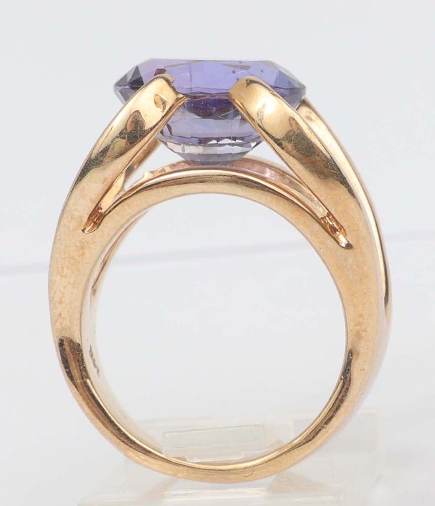 14K SPLIT SHANK TANZANITE RING - 3