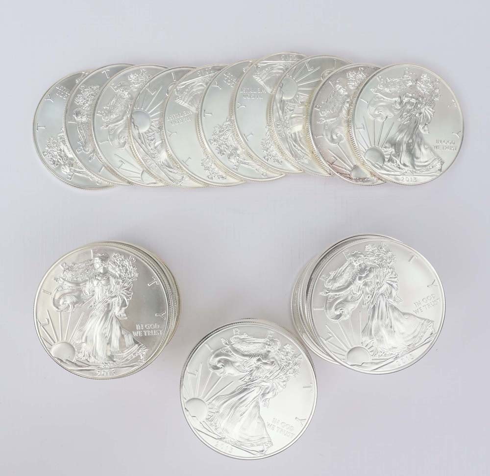 20 OUNCES OF UNITED STATES SILVER EAGLES (1 of 2)