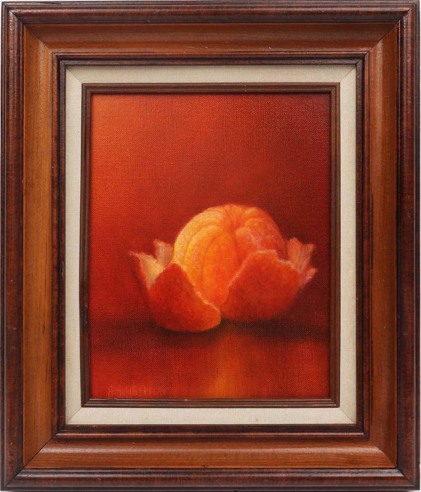 AHMED ELTEMTAMY FLORIDA ARTIST ORANGE STILL LIFE: Eltemtamy, Ahmed (B. 1960) - Florida Artist Painting. Oil on Canvas Board - signed lower left and verso. Executed in brush. The artist’s command of light dominates the composition, each segment 