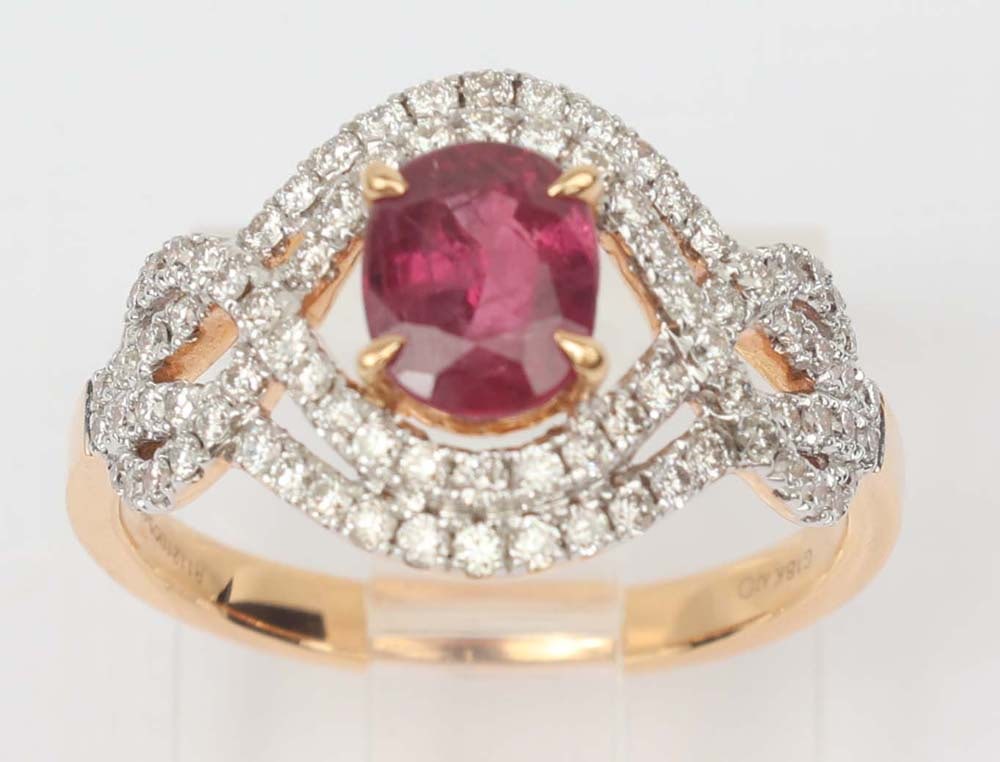 18K ROSE GOLD RUBY & DIAMOND RING - 2