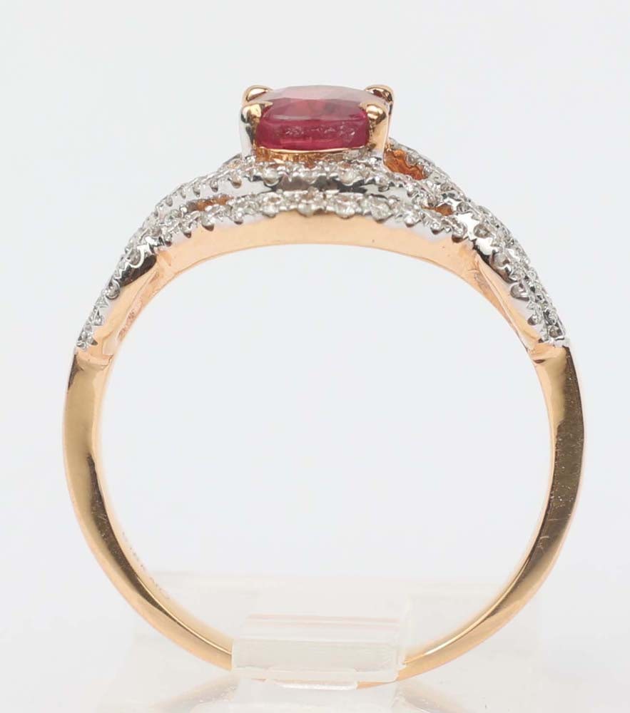 18K ROSE GOLD RUBY & DIAMOND RING - 3