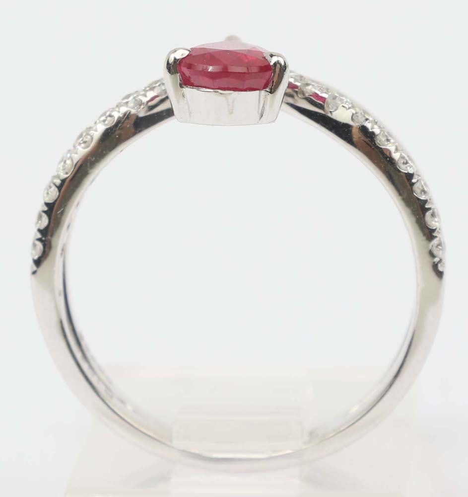 18K WHITE GOLD RUBY & DIAMOND RING - 3