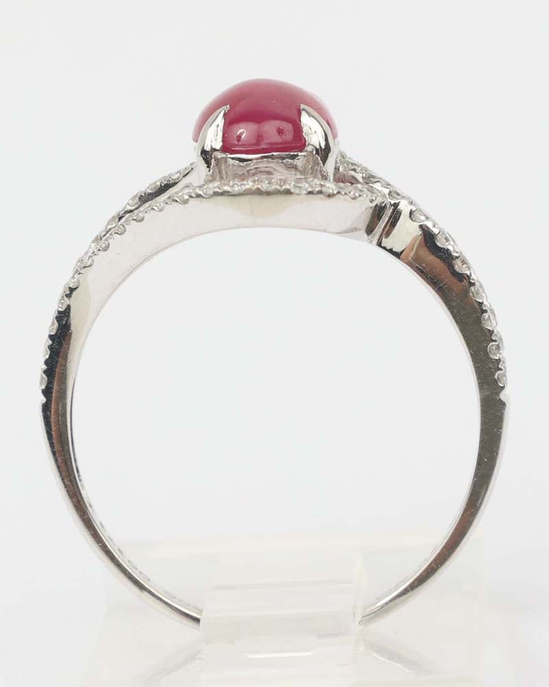 18K WHITE GOLD RUBY & DIAMOND RING - 3