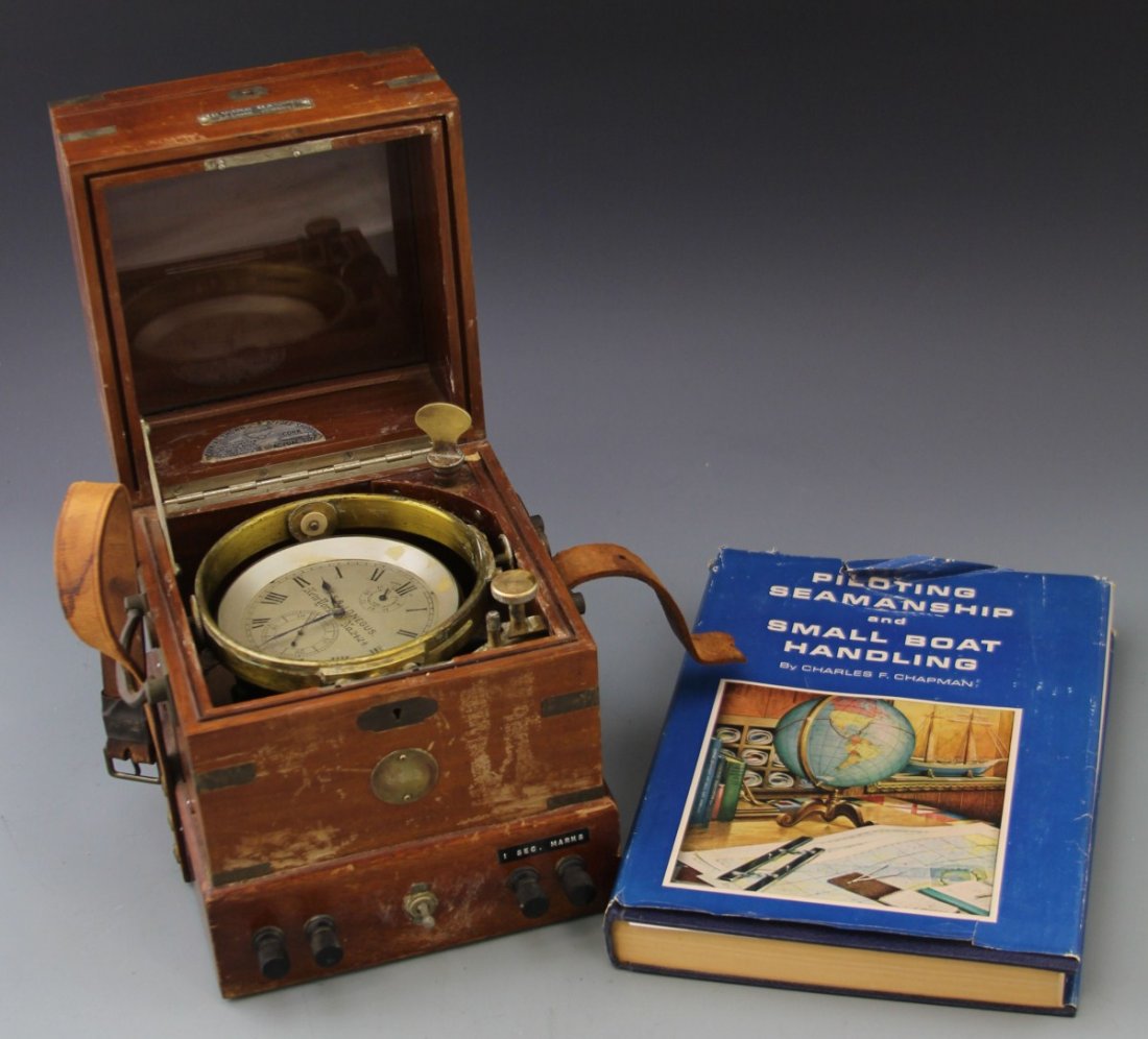 T.S. & J.D. ULYSSE NARDIN TWO DAY SHIP CHRONOMETER: T.S. & J.D. ULYSSE NARDIN TWO DAY SHIP CHRONOMETER T.S. & J.D. Negus two day chronometer no.2424 in a Ulysse Nardin Le Locle Suisse case, case no.3813 , mahogany case housing the two day marine chrono