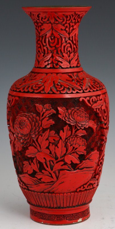 CHINESE CINNABAR TYPE VASE