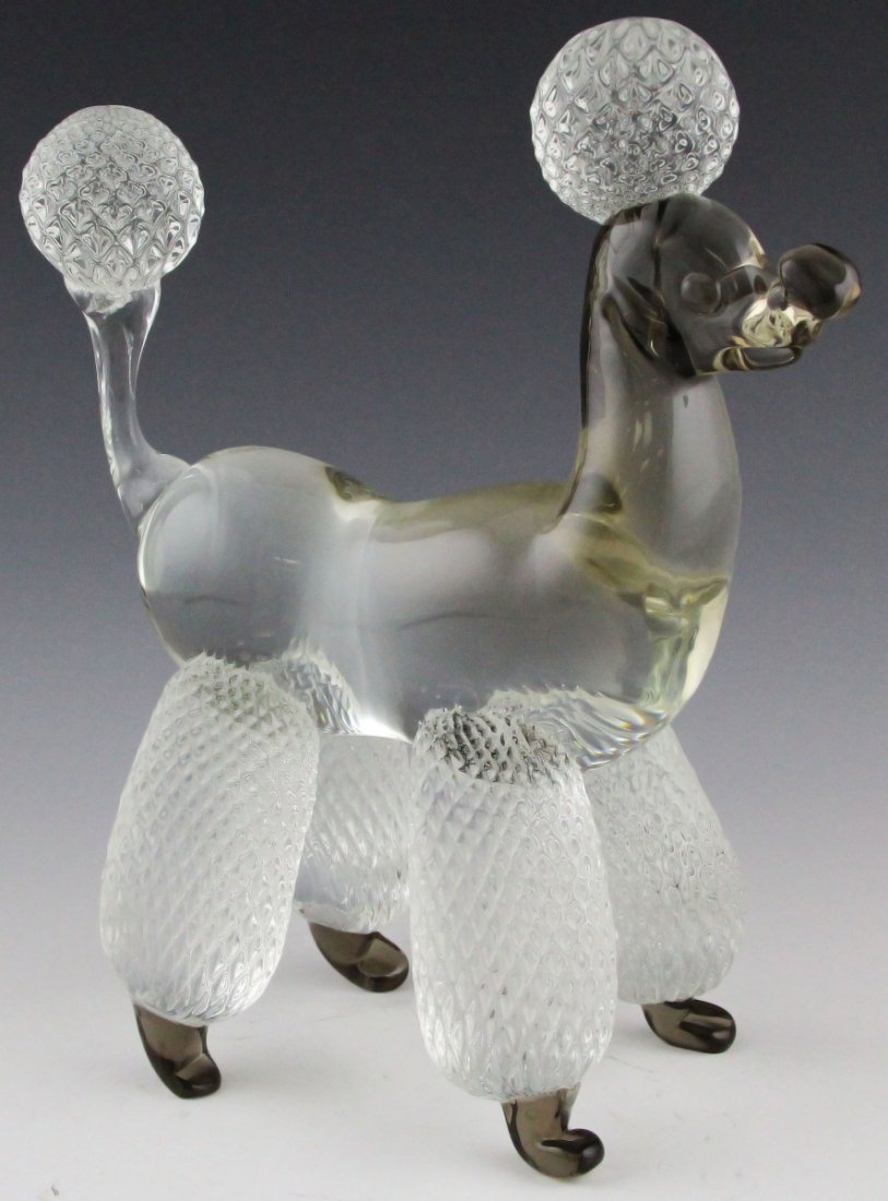 LICIO MURANO GLASS POODLE FIGURINE