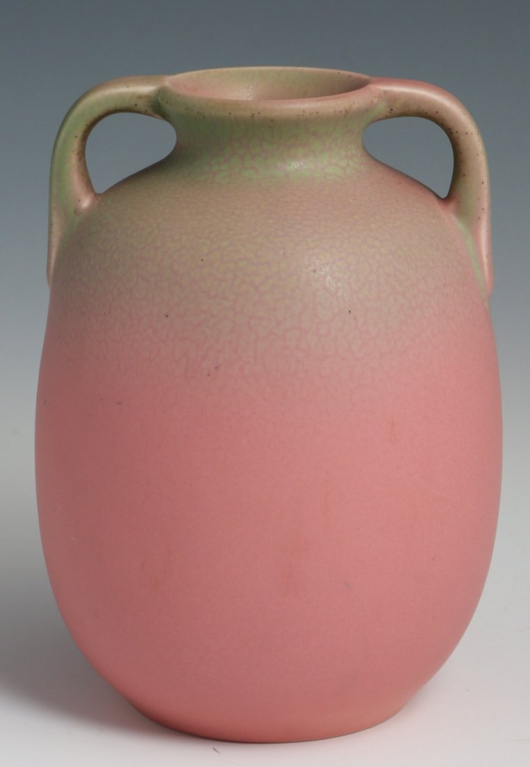 ROOKWOOD POTTERY VASE 2077 1928 PINK & GREY MATTE Nov 02, 2013