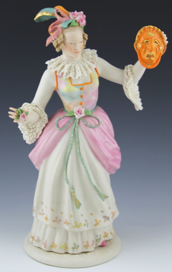 CYBIS PORCELAIN FIGURE COLUMBINE ARTIST PROOF: CYBIS PORCELAIN FIGURE COLUMBINE ARTIST PROOF Porcelain figure by Cybis, "Columbine", artist proof, signed. Size: 15"