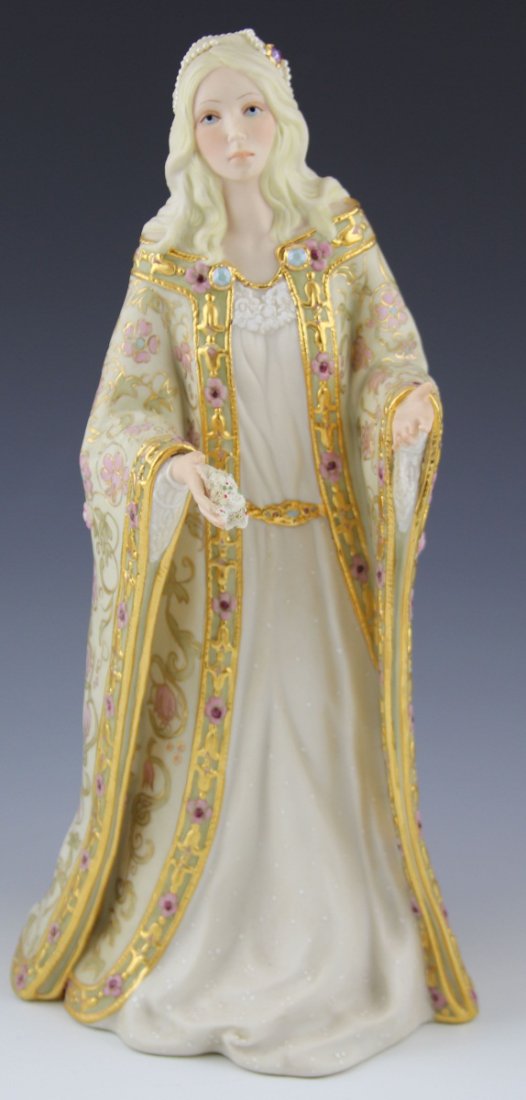 CYBIS PORCELAIN FIGURE DESDEMONA: CYBIS PORCELAIN FIGURE DESDEMONA Porcelain figure, "Desdemona", Cybis, signed and numbered, #255. Size: 14"