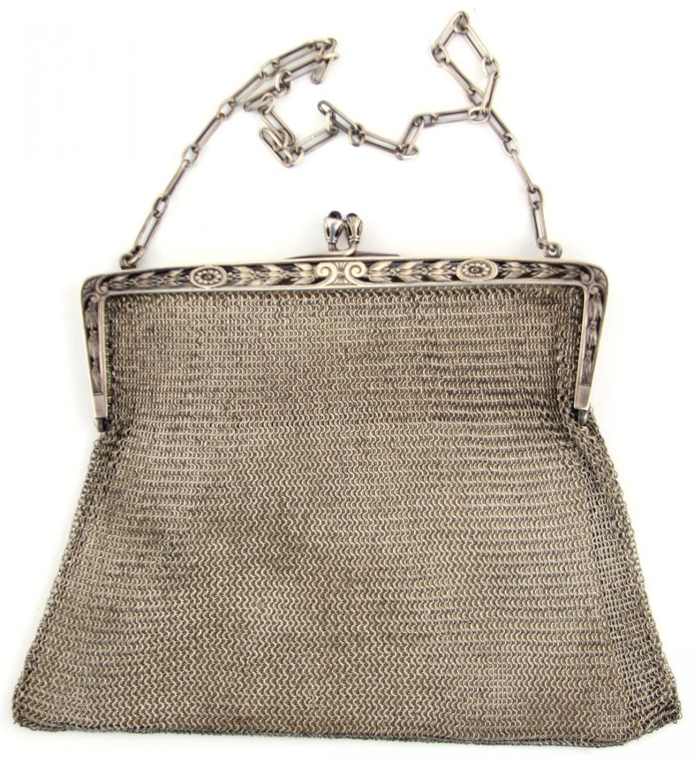 TIFFANY & CO. STERLING SILVER MESH PURSE