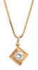 LADIES 14K YELLOW GOLD DIAMOND SOLITAIRE PENDANT