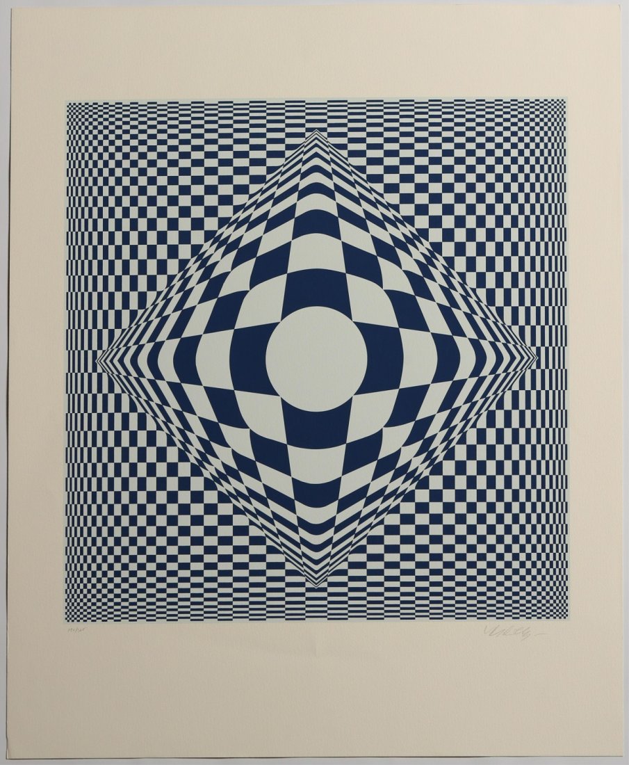 VICTOR VASARELY VERTIGO SIGNED SERIGRAPH 1982: VICTOR VASARELY VERTIGO SIGNED SERIGRAPH 1982 Victor Vasarely, Hungarian (1908 - 1997), Vertigo, signed Serigraph, limited edition of 325, numbered 191. Signed in pencil bottom right. Image size: 18.7
