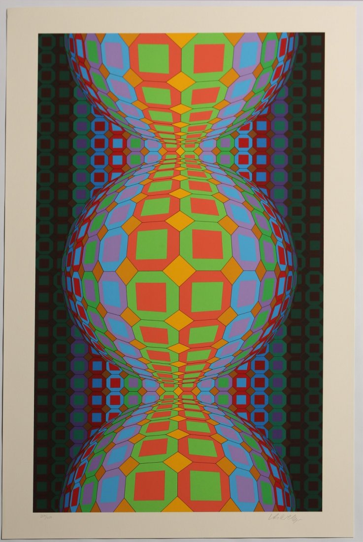 VICTOR VASARELY KABBA II SIGNED SERIGRAPH 1988: VICTOR VASARELY KABBA II SIGNED SERIGRAPH 1988 Victor Vasarely, Hungarian (1908 - 1997), Kabba II, Signed Serigraph, limited edition of 250, numbered 159. Signed in pencil bottom right. Image size: 36