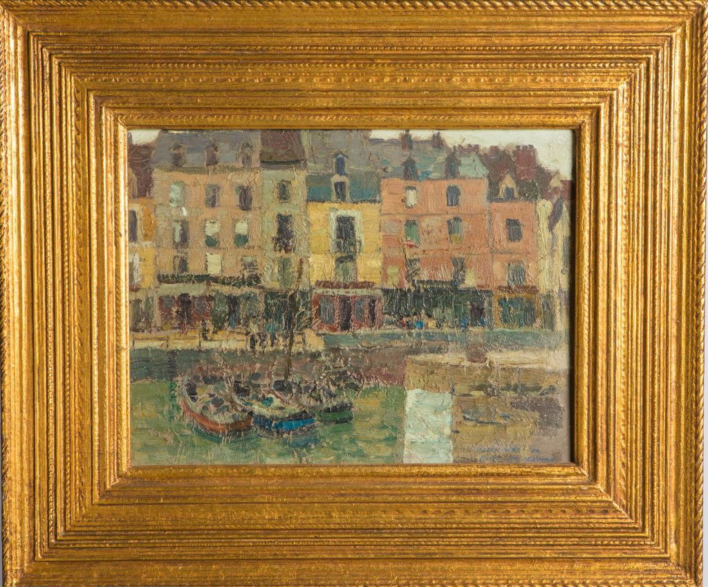 HARRY B LACHMAN THE PORT DIEPPE OIL ON BOARD (1 of 4)