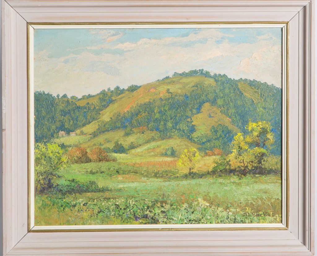 ALBERT BACKUS MAGGIE VALLEY LANDSCAPE OIL ON BOARD (1 of 4)