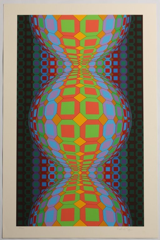 VICTOR VASARELY KABBA II SIGNED SERIGRAPH 1988 (1 of 4)