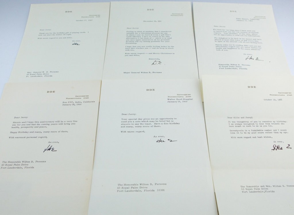 EISENHOWER THANK YOU COLLECTION 6 LETTERS (1 of 3)