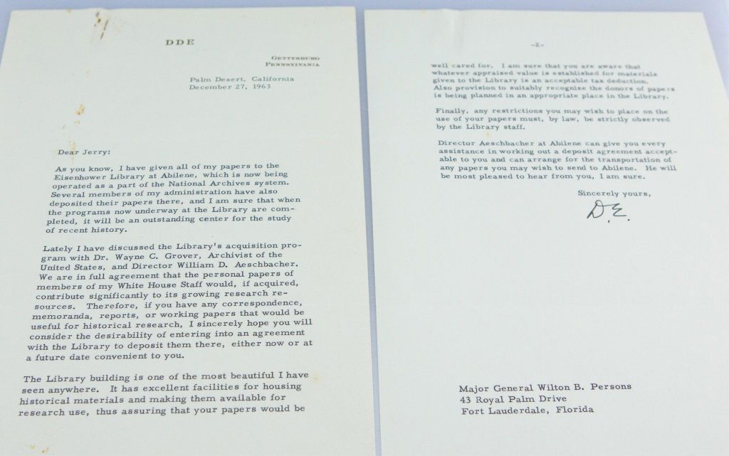 EISENHOWER ON HIS LIBRARY REPOSITORY (1 of 2)