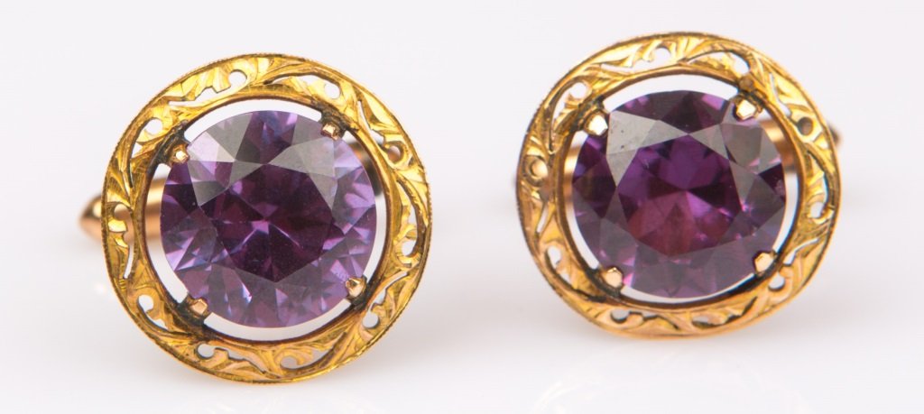 PAIR OF 14K YELLOW GOLD MYSTIC TOPAZ CUFFLINKS (1 of 3)