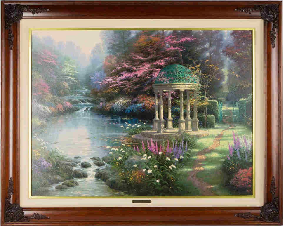 THOMAS KINKADE CANVAS LITHO THE GARDEN OF PRAYER (1 of 5)
