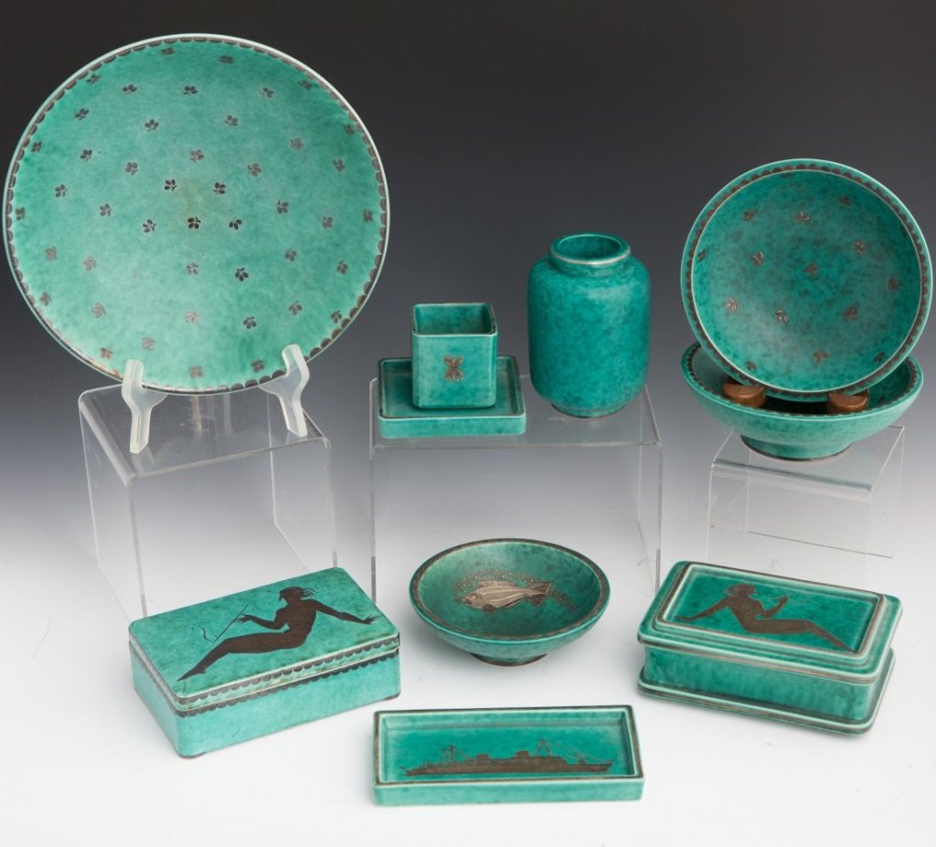 (10) GUSTAVSBERG WILHELM KAGE ARGENTA POTTERY (1 of 5)