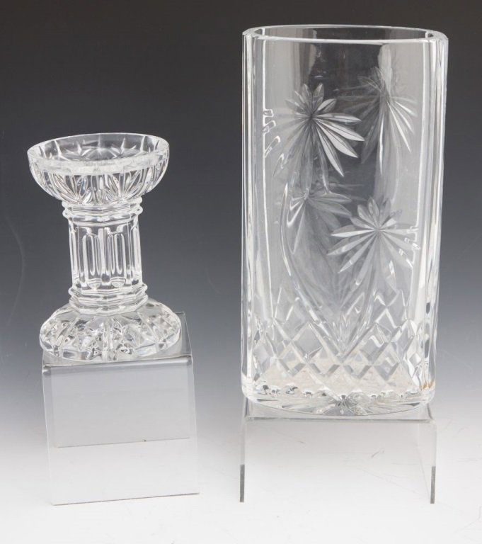 WATERFORD 10" PALM TREE OVAL VASE W/ CANDLEHOLDER (1 of 4)