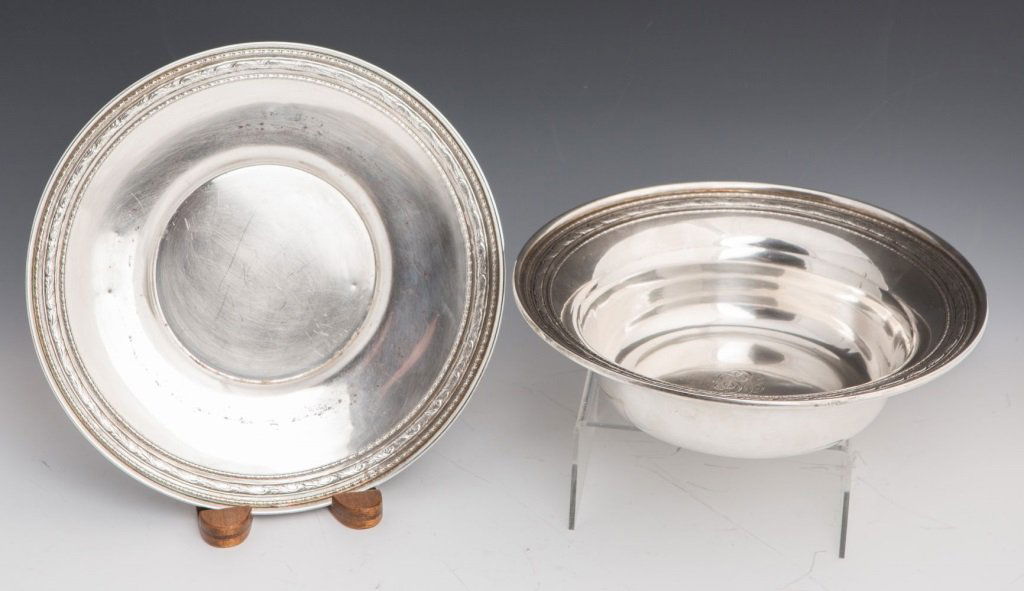 HAMILTON STERLING SILVER MONOGRAMMED BOWL & DISH (1 of 5)