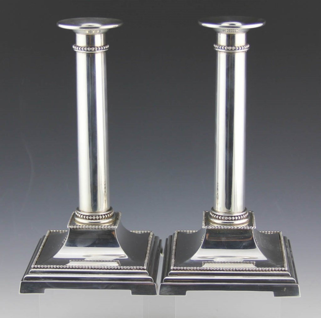 PAIR OF TIFFANY & CO STERLING CANDLESTICK HOLDERS (1 of 5)
