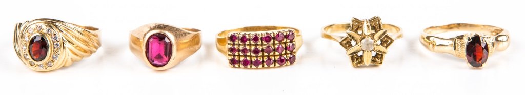 (5) LADIES 18K YELLOW GOLD DIAMOND FASHION RINGS (1 of 3)