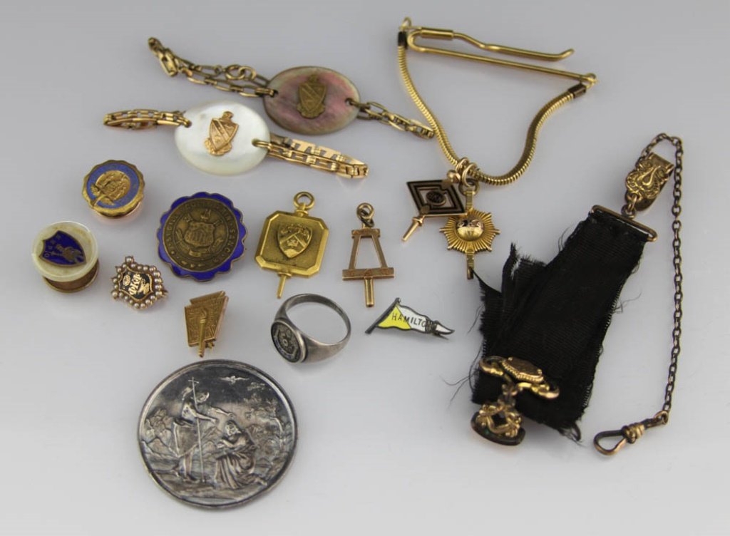 (14) GOLD FILLED/PLATED FRATERNAL PIECES (1 of 6)