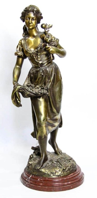 AFTER HENRYK KOSSOWSKI WOMAN WITH FLOWERS BRONZE (1 of 8)