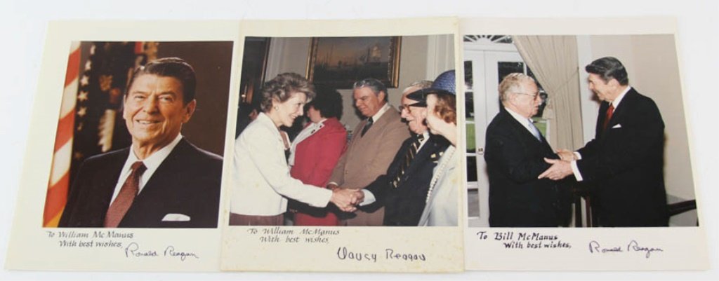 LOT OF THREE RONALD & NANCY REAGAN SIGNED PHOTOS (1 of 4)
