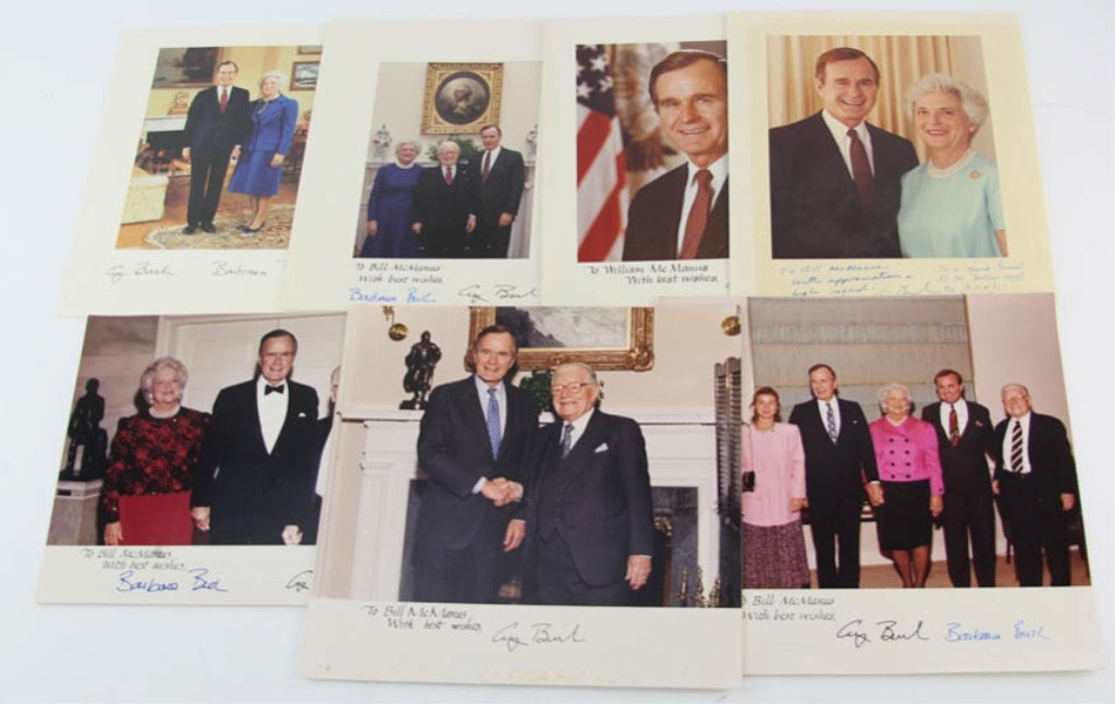 LOT OF SEVEN GEORGE H. W. & BARBARA BUSH PHOTOS (1 of 5)