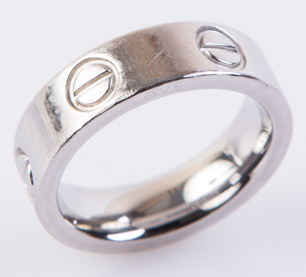 CARTIER 18K WHITE GOLD LOVE RING (1 of 2)