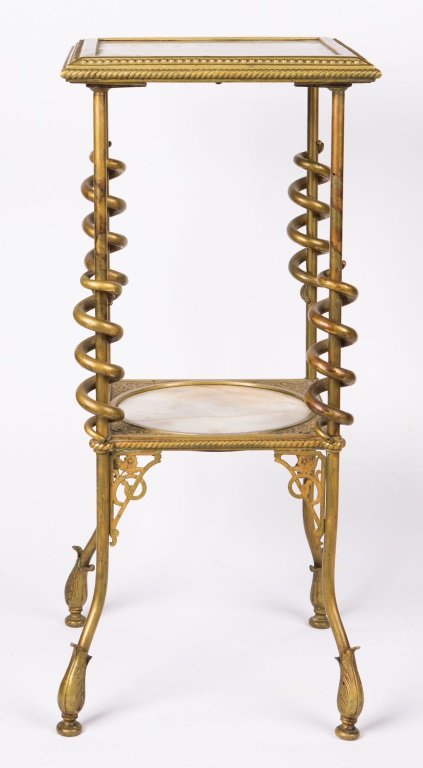 ART NOUVEAU STYLE BRASS & ALABASTER TABLE (1 of 5)