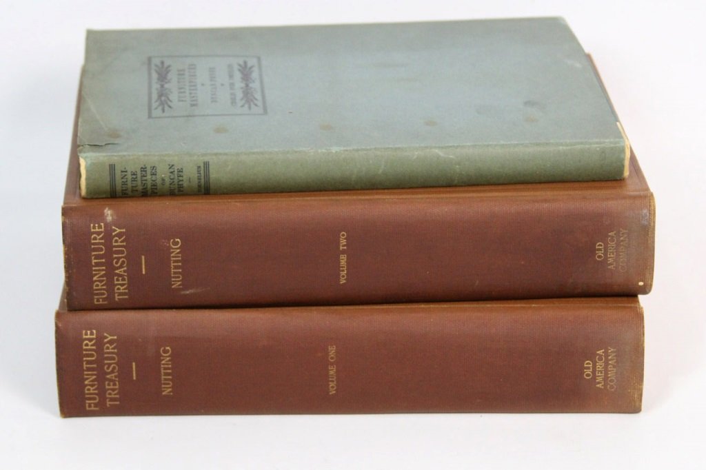 LOT OF THREE 20TH C. BOOKS ON FURNITURE: LOT OF THREE 20TH C. BOOKS ON FURNITURE Lot of three 20th century books on furniture. Includes: Furniture Masterpieces of Duncan Phyfe by Charles Over Cornelius (1922), Furniture Treasury Volume One &