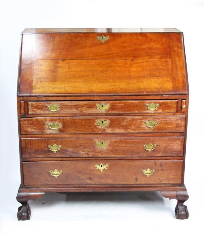 CHIPPENDALE CHEST DROP FRONT DESK C. 1770 (1 of 10)