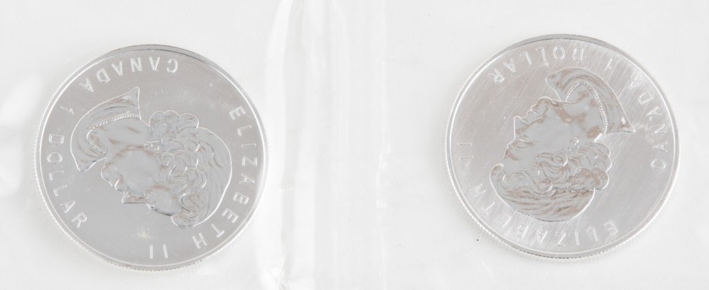 (2) SEALED 2006 CANADA 1 DOLLAR 1/2OZ WOLF COINS (1 of 4)